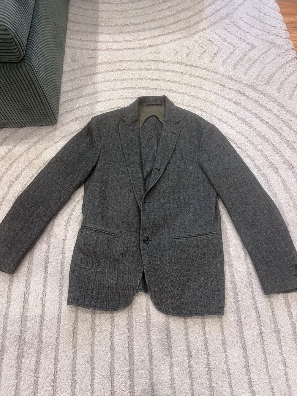 RELWEN SIZE 40Men's Charcoal Gray Blazer - Classic Single-Breasted Jacket